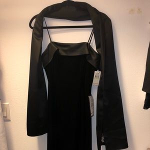 2 piece evening gown with a slit on the side